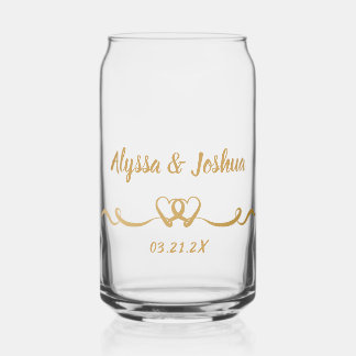 Vaso Con Forma De Lata Regalo de boda personalizado elegante de oro para