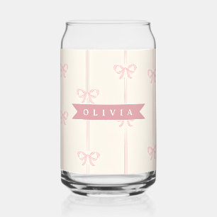 Vaso Con Forma De Lata Regalo de nombre de lazo rosa personalizado Elegan