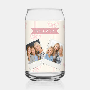 Vaso Con Forma De Lata Regalo de nombre de lazo rosa personalizado Elegan