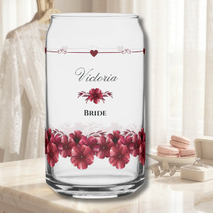 Vaso Con Forma De Lata Regalo de Novia Elegante Otoño Burgundy Boda