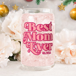 Vaso Con Forma De Lata Regalo del Día de la Madre de la Mejor Madre Rosa
