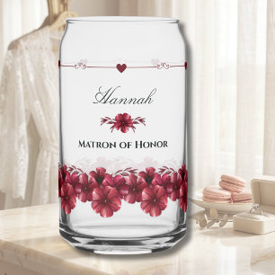 Vaso Con Forma De Lata Regalo elegante para la dama de honor en burgundy 