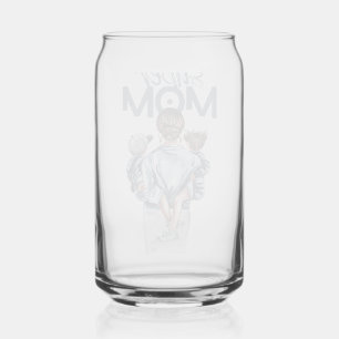 Vaso Con Forma De Lata Regalo personalizado de Super Mamá con hijo e hija