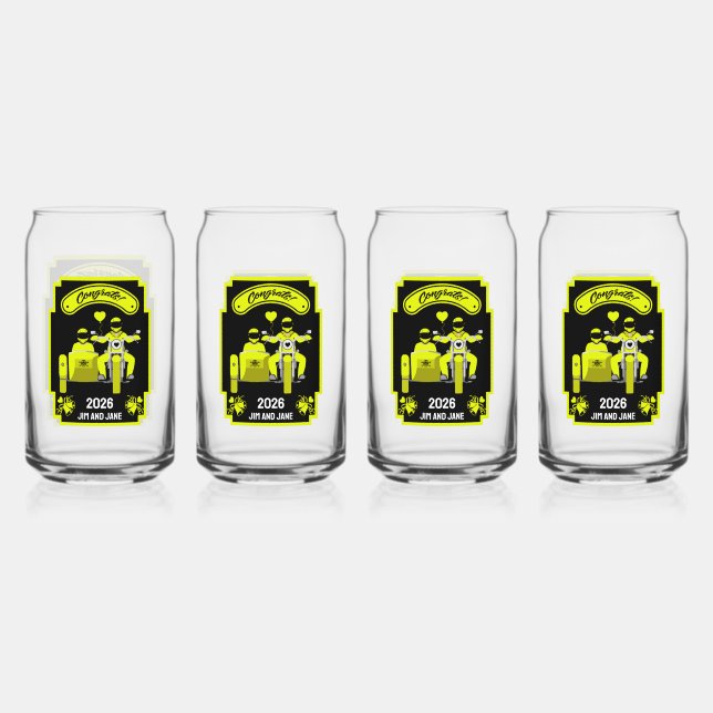 Vaso Con Forma De Lata Regalos De Boda De Motocicleta Para Pareja (Anverso)