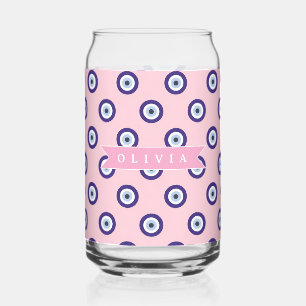 Vaso Con Forma De Lata Regalos Personalizados con Patrón de Ojo Malo Rosa