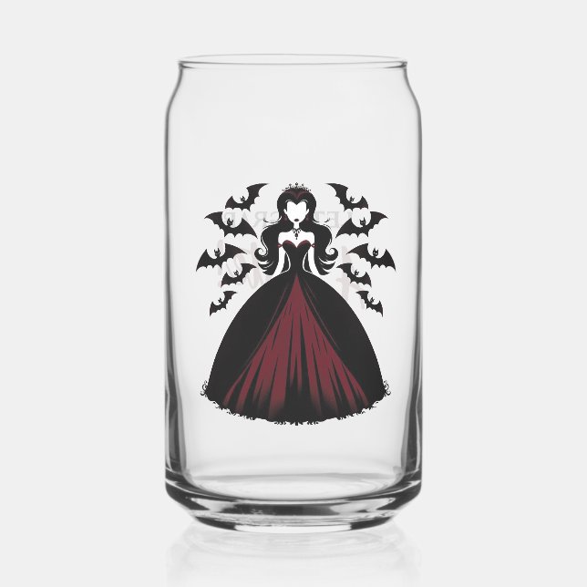 Vaso Con Forma De Lata Reina Vampira Halloween (Reverso )