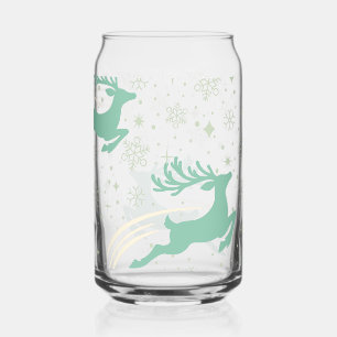 Vaso Con Forma De Lata Renos y copos de nieve