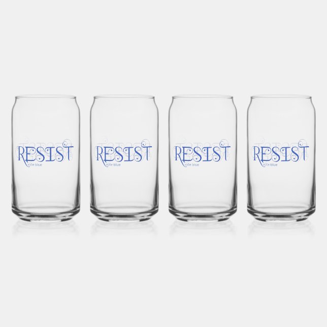 Vaso Con Forma De Lata Resist Vote Blue (Anverso)