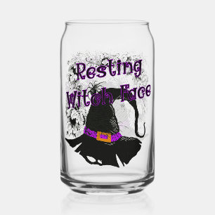 Vaso Con Forma De Lata Resting Witch Face - Halloween Spider Web