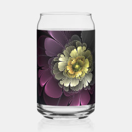 Vaso Con Forma De Lata Resumen de la flor fractal gris purpur moderna
