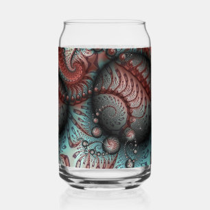 Vaso Con Forma De Lata Resumen Vivid Fantasy Fractal Art Brown Blue