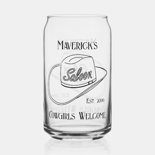 Vaso Con Forma De Lata Retro Cowboy Saloon Can Bebe Drinkware (Anverso)