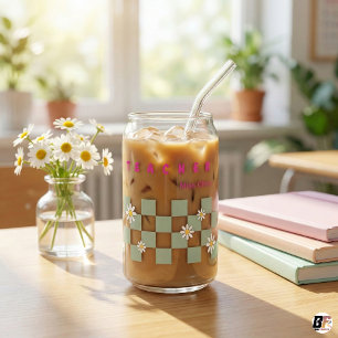 Vaso Con Forma De Lata Retro Daisy Cuadros Personalizado Profesora con Hi