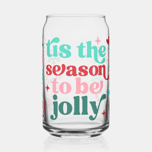Vaso Con Forma De Lata Retro Navidades brillantes en temporada de alegría