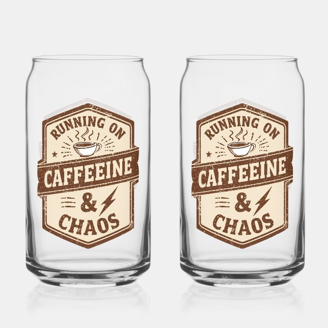 Vaso Con Forma De Lata Retro Parent and Coffee Lover Humor (Anverso)