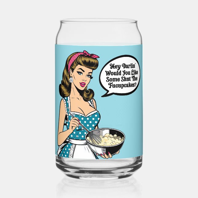 Vaso Con Forma De Lata Retro Pinup_ Hey Darlin (Anverso)