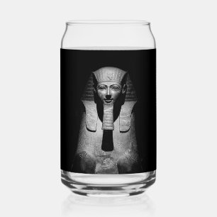 Vaso Con Forma De Lata Rey faraón blanco y negro