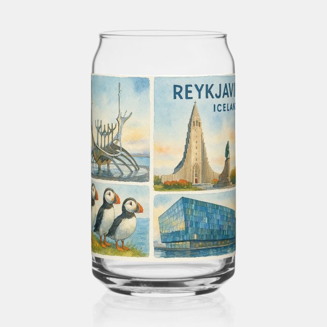 Vaso Con Forma De Lata Reykjavik Iceland multiview  (Reverso )
