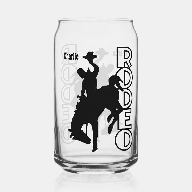 Vaso Con Forma De Lata Rodeo de nombres personalizados (Reverso )
