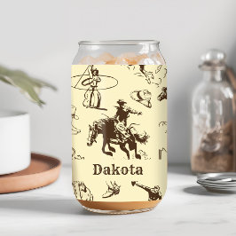 Vaso Con Forma De Lata Rodeo occidental de cowboy personalizado