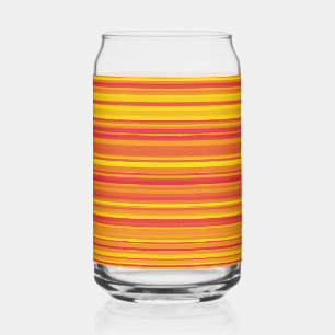 Vaso Con Forma De Lata Rojo amarillo naranja a rayas