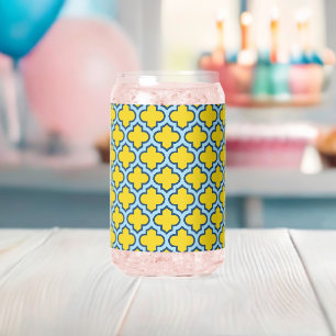 Vaso Con Forma De Lata Rojo azul amarillo y bebé, Entramado, Quatrefoil