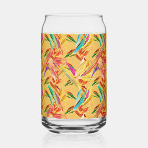 Vaso Con Forma De Lata Rojo Verde Azul Púrpura Arte Abstracto Floral Deco