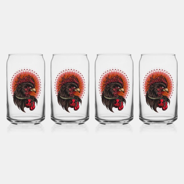 Vaso Con Forma De Lata Rooster de boxeo (Anverso)