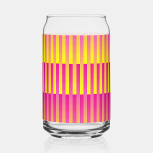 Vaso Con Forma De Lata Rosa Amarillo Naranja Rayado