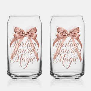 Vaso Con Forma De Lata Rosa Dorado Inspirador con Lazo en Escritura