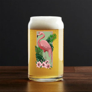 Vaso Con Forma De Lata Rosa Flamingo Green Leaves Lily