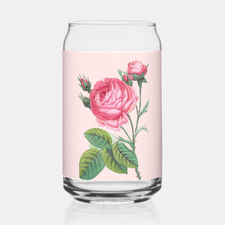 Vaso Con Forma De Lata Rosa rosa floral moderno pastel