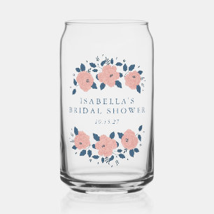 Vaso Con Forma De Lata Rosa Rubor Rosa Azul Marino Lluvia de Boda Persona