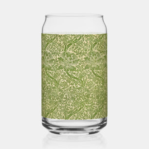 Vaso Con Forma De Lata Rosa y Cardo Floral Verde de William Morris