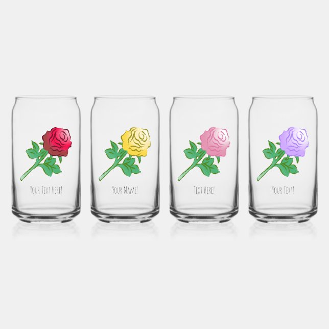 Vaso Con Forma De Lata Rosas Grandes y Hermosas (Anverso)