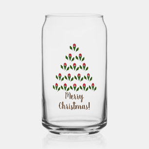 Vaso Con Forma De Lata Roses rojos y Navidades de árboles de Navidad Gree