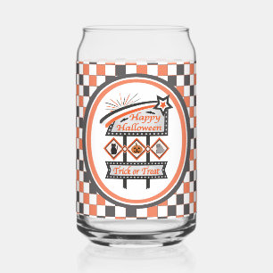 Vaso Con Forma De Lata Rótulo de Halloween retro vintage - Trick o trenza