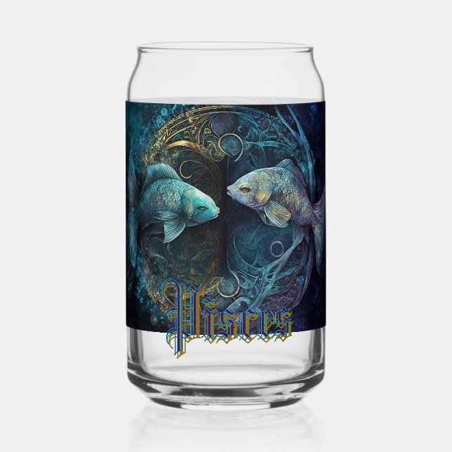 Vaso Con Forma De Lata Rótulo Pisces Zodiac (Anverso)