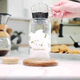 Vaso Con Forma De Lata Rótulo Zodiac moderno Capricornio de oro | Tierra