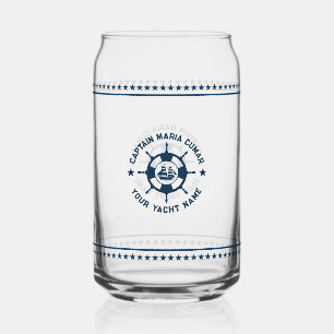 Vaso Con Forma De Lata Rueda Náutica Azul Navy Estrellas azules