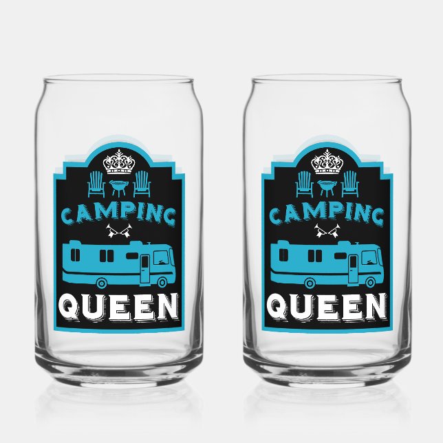 Vaso Con Forma De Lata RV Camping Queen USA (Anverso)