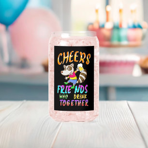 Vaso Con Forma De Lata Saludos amigos que beben juntos