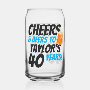 Vaso Con Forma De Lata Saludos y cervezas Cumpleaños Personalizado