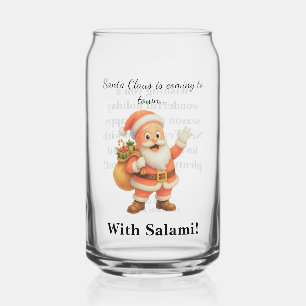 Vaso Con Forma De Lata Santa Claus viene a la ciudad.. ¡Con Salami!