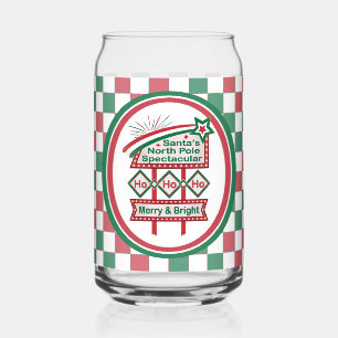 Vaso Con Forma De Lata Santa Marquee Retro - Ho Ho Merry & Bright