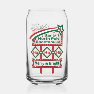 Vaso Con Forma De Lata Santa Marquee Retro - Ho Ho Merry & Bright