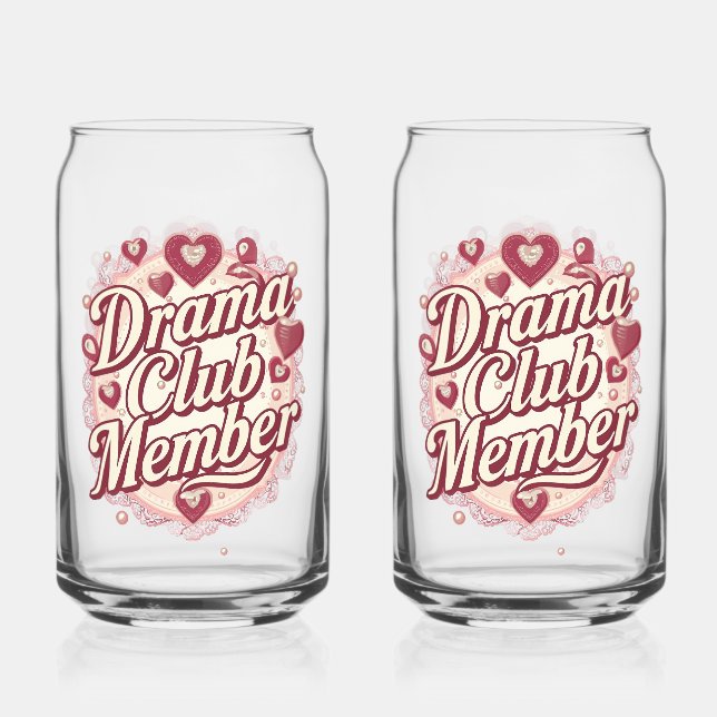 Vaso Con Forma De Lata Sassy "Drama Club Member" with Hearts (Anverso)