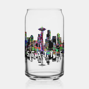 Vaso Con Forma De Lata Seattle en graffiti con monograma