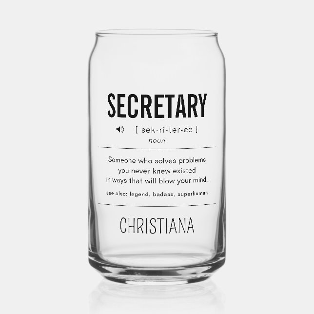 Vaso Con Forma De Lata Secretaria Personalizada Divertida (Anverso)