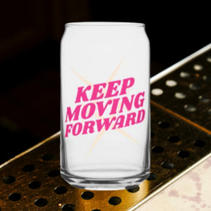 Vaso Con Forma De Lata Seguir avanzando - El vidrio Motivacional